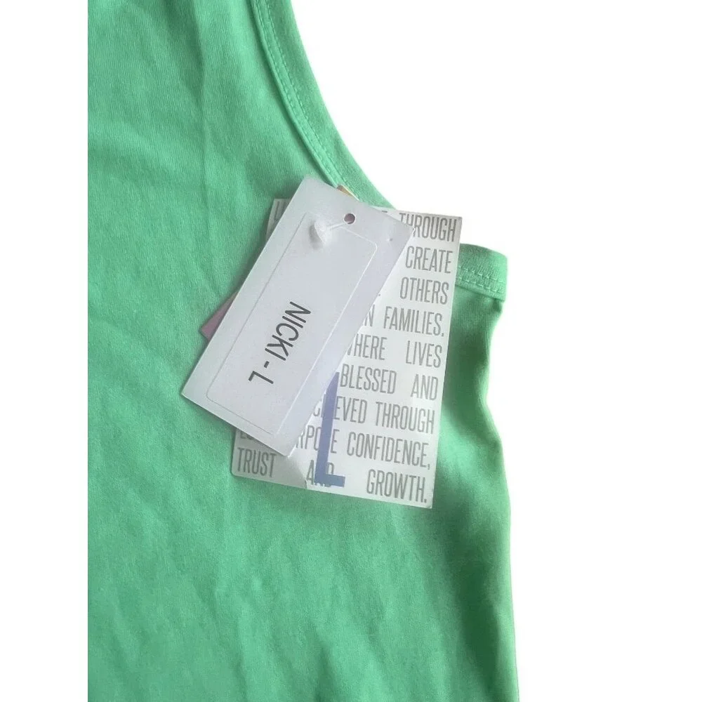 Lularoe Nicki Mint Green Sleeveless Fit & Flare A-Line Dress Womens Large - Picture 4 of 16
